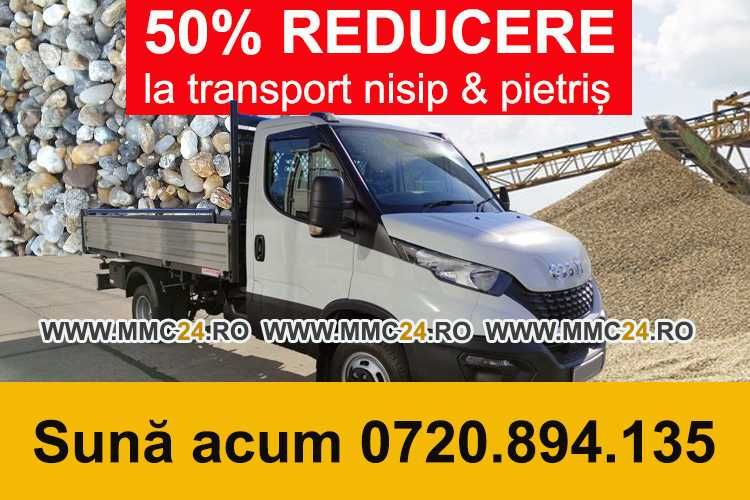 50% REDUCERE pt L I V R A T nisip, pietriș & piatră concasată