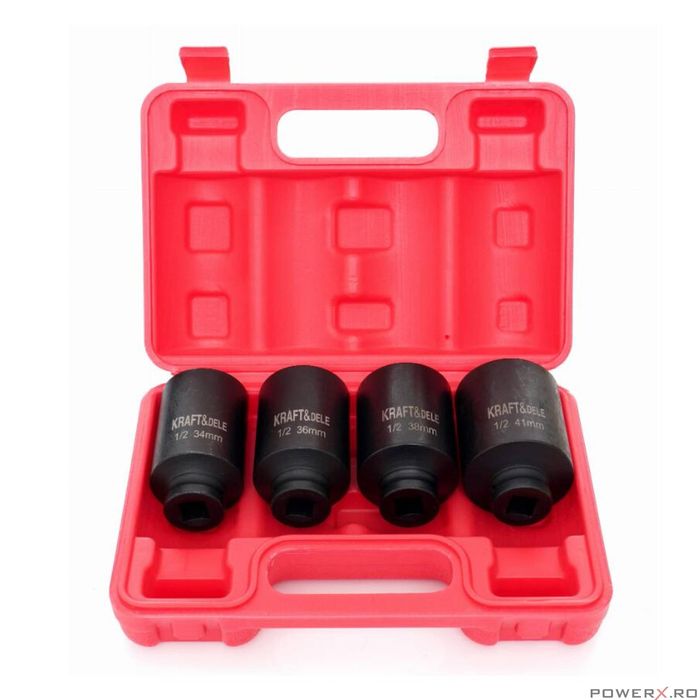 Trusa chei tubulare de impact in 6 colturi, 34-41 mm, 1/2, hexagonale,