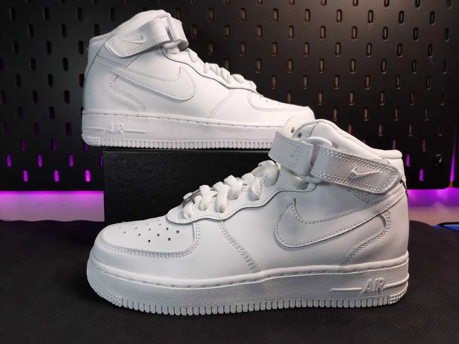 Nike Air Force 1 Fete Mid Triple White Adidasi Sneakers