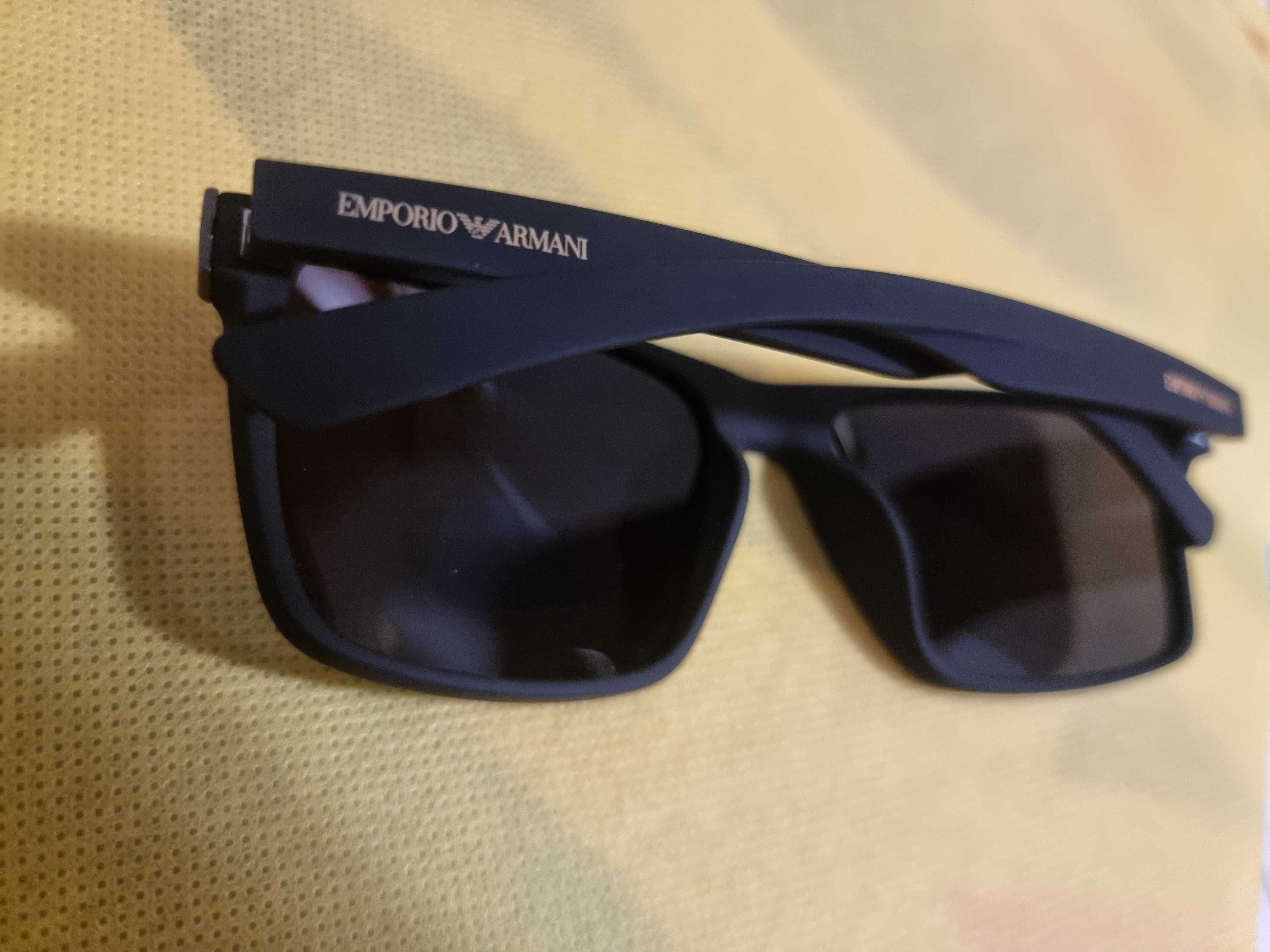 Ochelari de soare Emporio Armani, polarizati, lentile negre, Justin