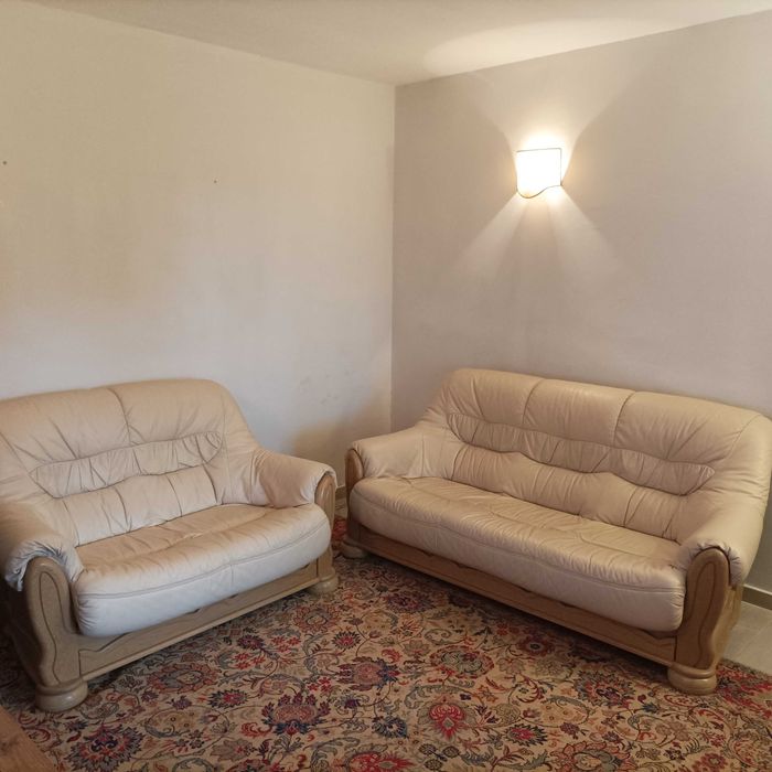 Дивани двойка естествена кожа