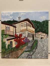 Картина с акрилни бои - къщи