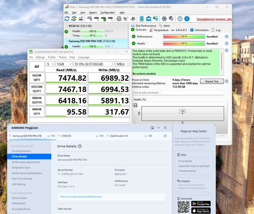 НОВО ! (SSD) Samsung 990 PRO 4TB, PCIe Gen 4.0 x4, NVMe, M.2