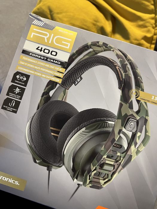 Casti Gaming Plantronics RIG 400 Gear UP Forest Camo Noi Nefolosite