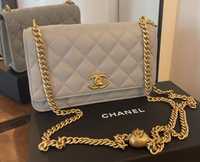 Chanel - Wallet on Chain - caviar grey leather