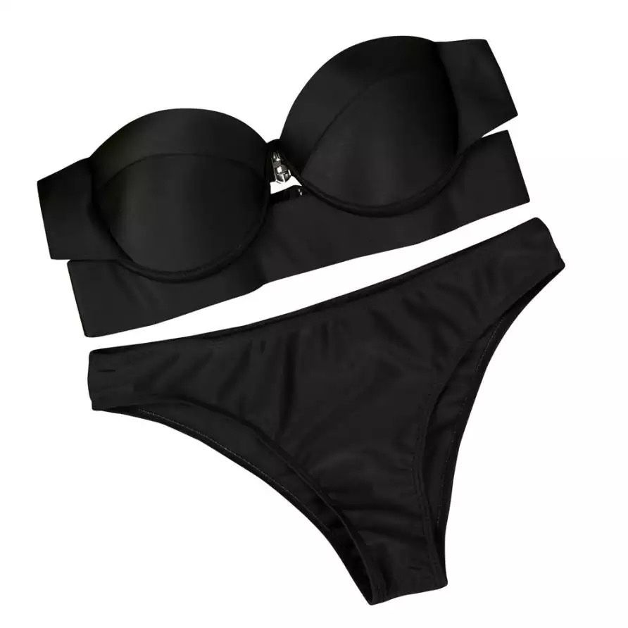 Costum de baie C88 Negru Push Up Cupe Armatura brazilian normal