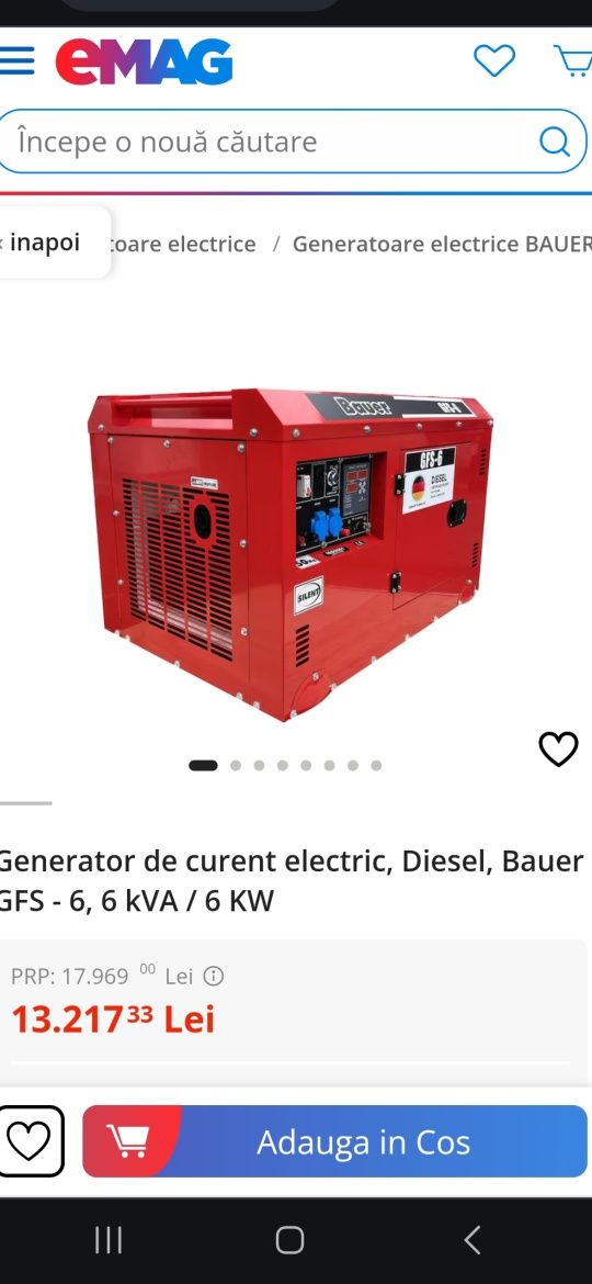 Generator Diesel, Bauer. GFS-6,6KVA/6KW
GFS-6,6kVA/6KWGenerator de