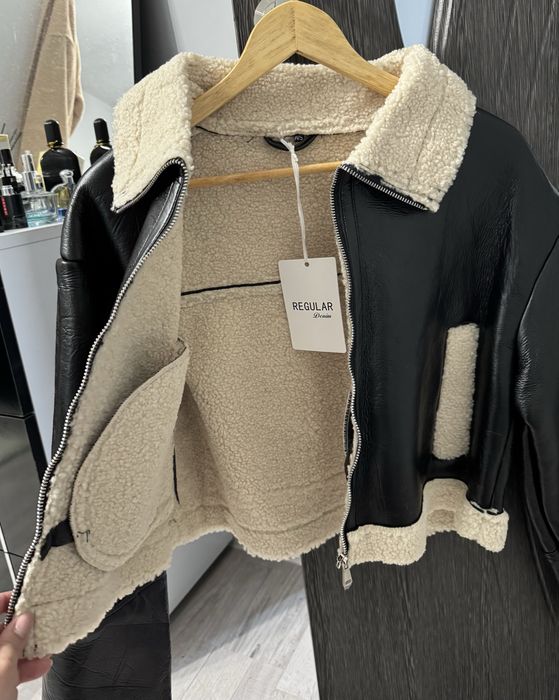 Късо кожено черно яке