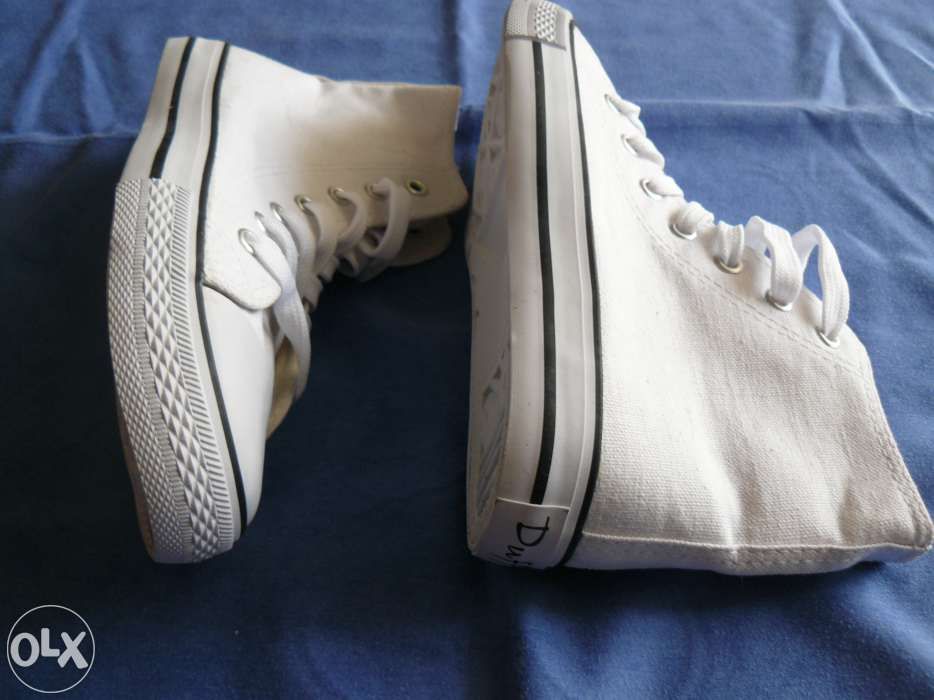 Tenisi cu Glezna/Bascheti, Unisex "DUFFY" Albi,Spania,Noi Fara Cutie