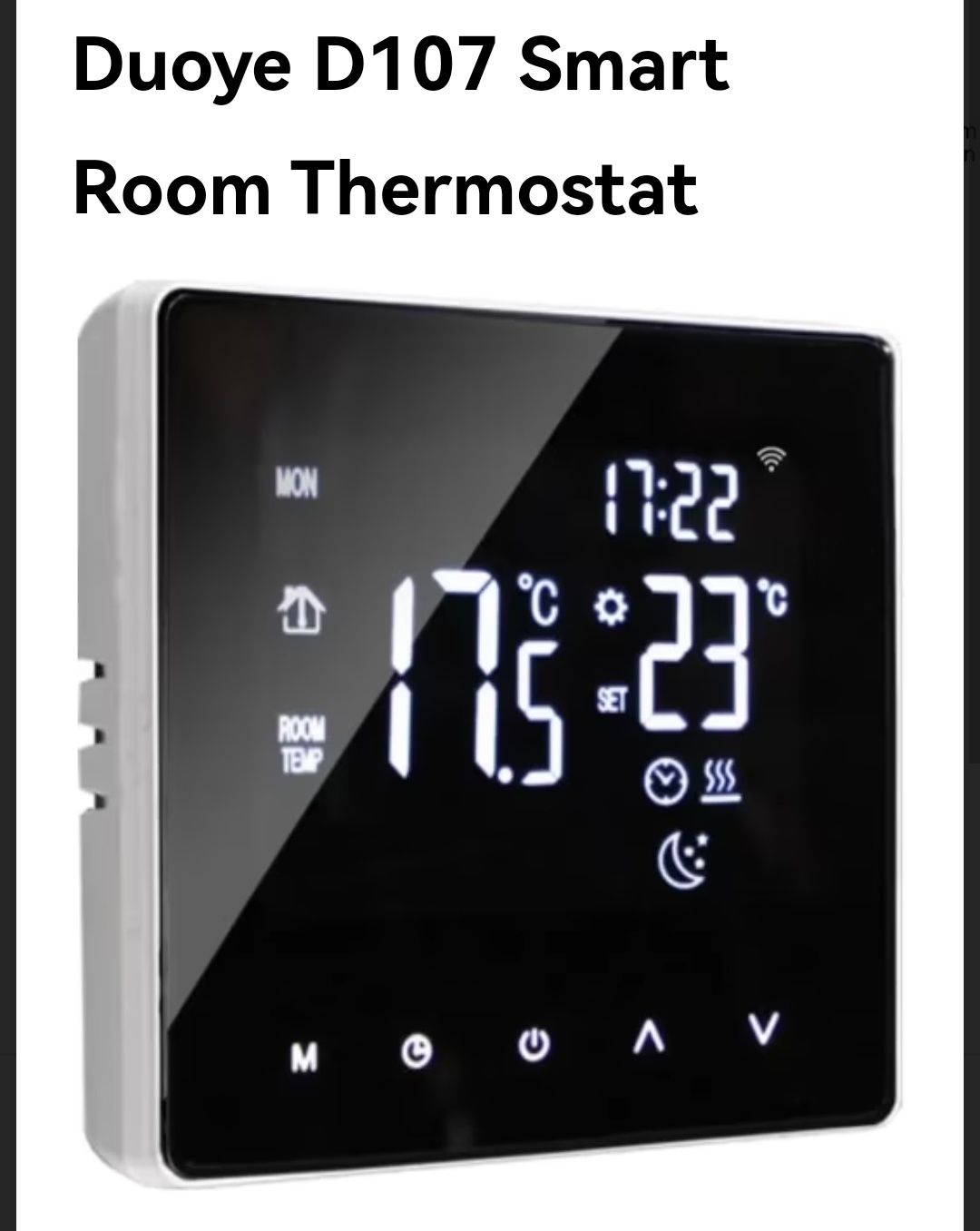 Стаен термостат бял/черен тъчскийн Tuya smart App BHT006GALW