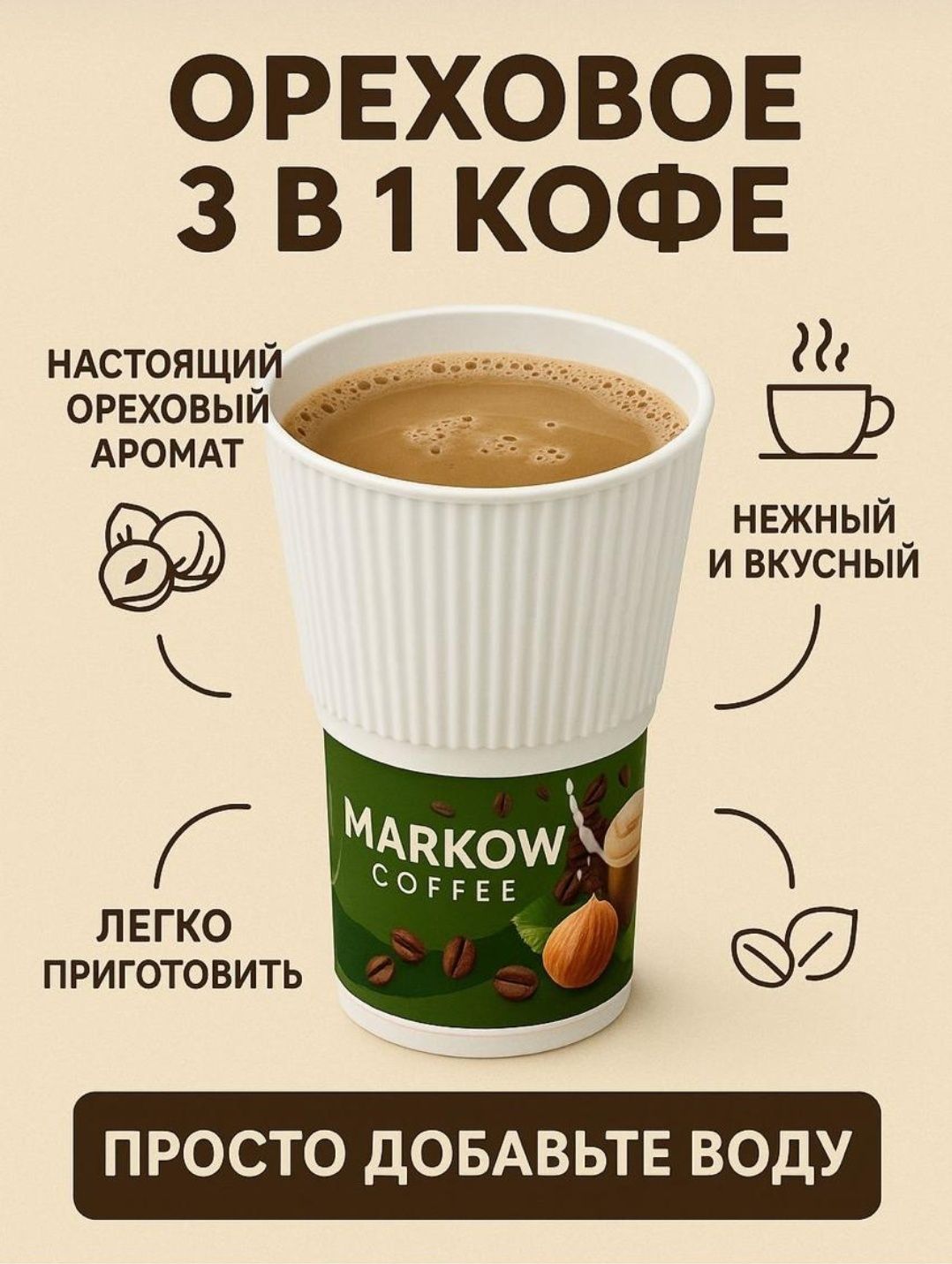 Кофе 3в1 стаканчика