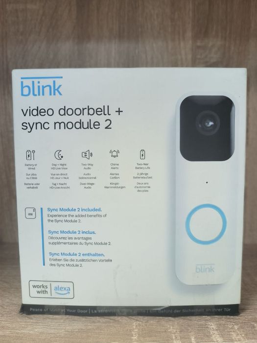 Blink Video Doorbell cu Sync Module 2, Cod 95352