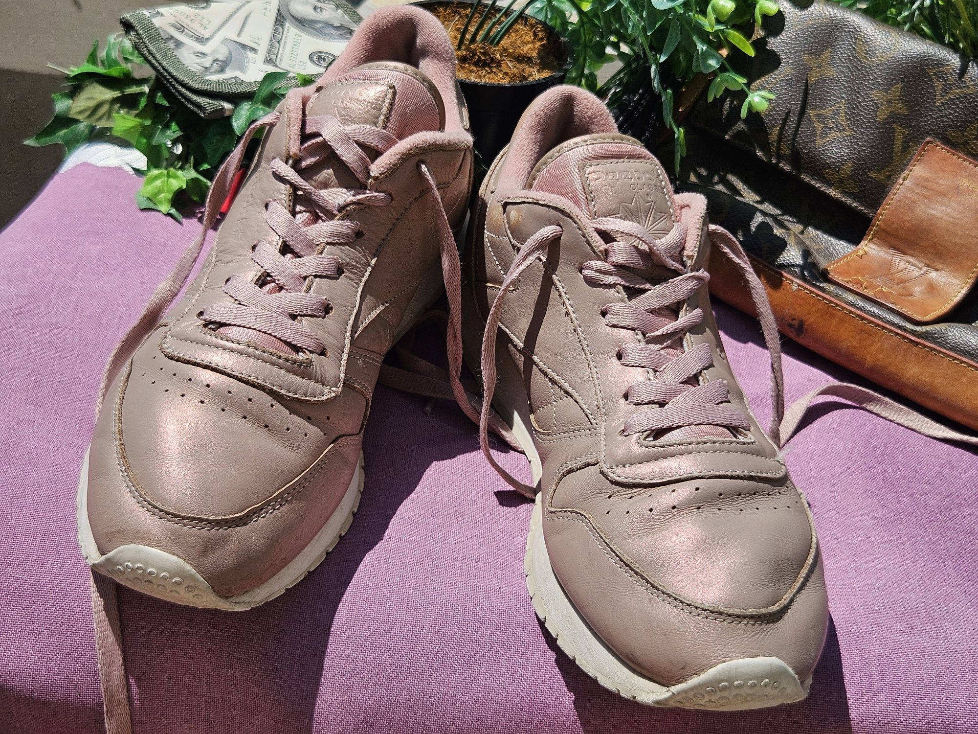 Reebok кецове кецове от кожа в розово