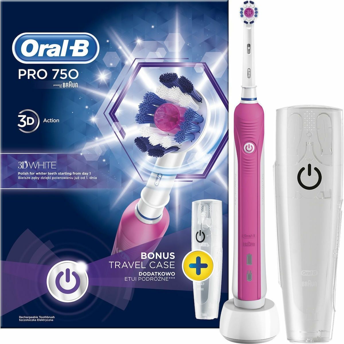 Oral-B Pro 750 3D White NOUA cu Garantie Periuță de dinți electrică