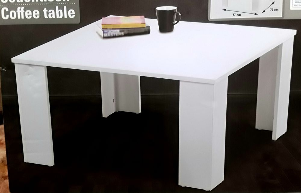 Măsută CAFEA 77x77x40 Cm PAL ALB 15 mm Dublu melaminat - NOUĂ - 110 Le