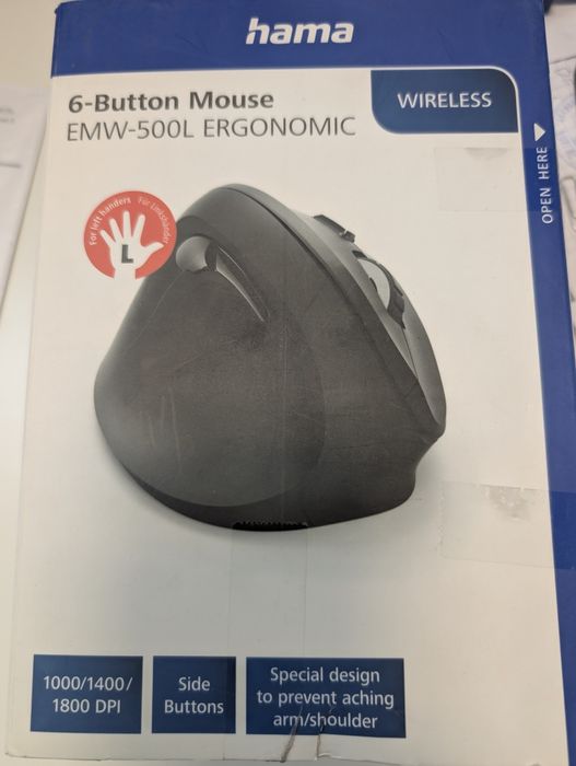 HAMA EMW-500L, за лява ръка, USB, 1000/1200/1400 dpi