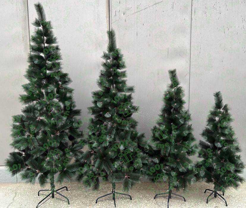 Коледна елха Бор Зелена метална стойка 120см 150см 180см 210см