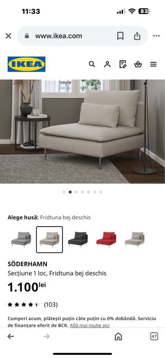 Şezlong,canapea Fridtuna bej deschis