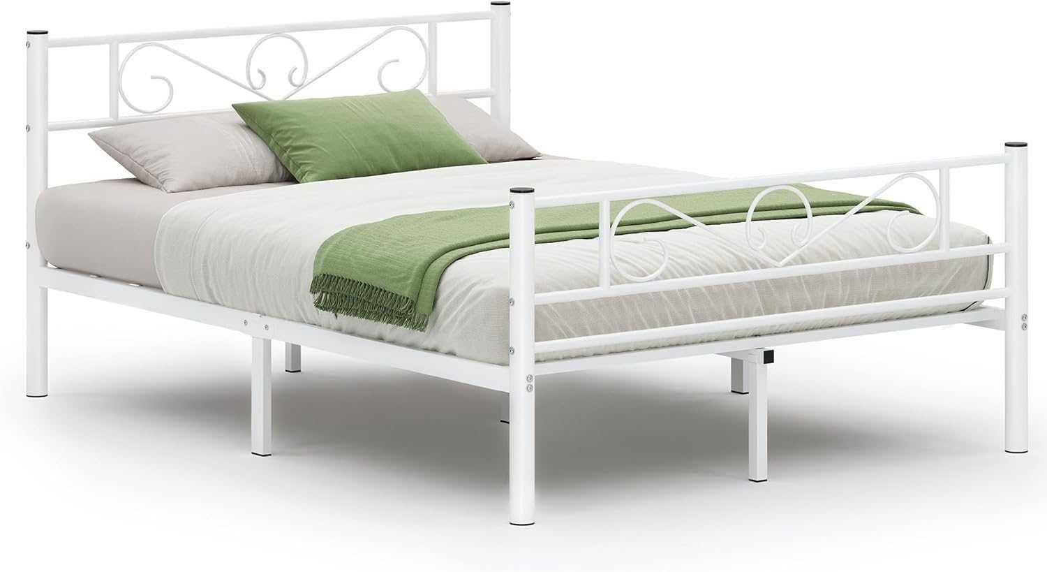 Двойно метално легло в бяло