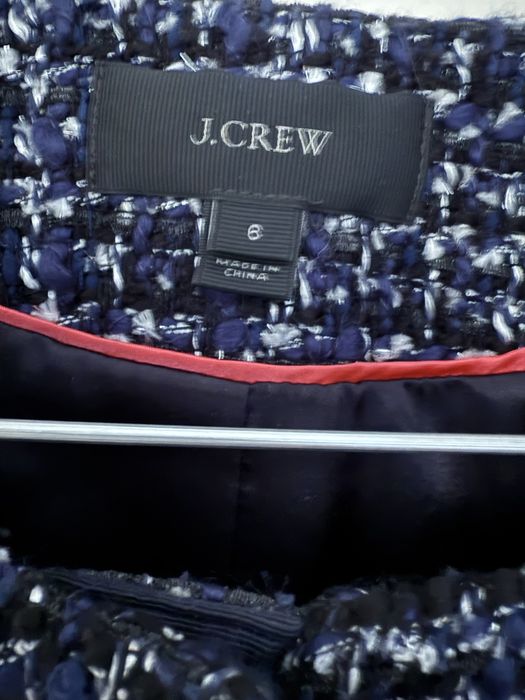 Sacou scurt J.Crew/S/lana/bleumarin cu alb