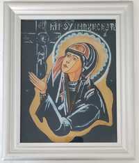 Icoana pictată pe sticla Maica Domnului Îndurerată inramata 28x34cm