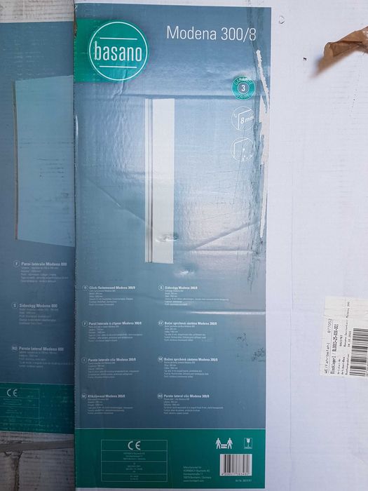 Uși Walk In, perete/paravan cabină de duș, sticlă securizată, 6/8 mm