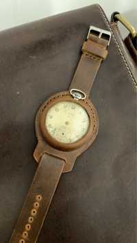 Кожена каишка за джобен часовник/ Omega, Zenith, Молния