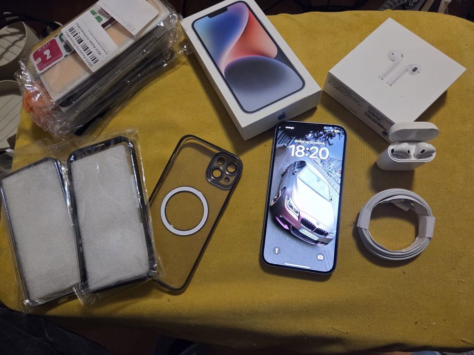 Iphone 14 PLUS 256 GB blue AIRPODS 2 ca si nou
