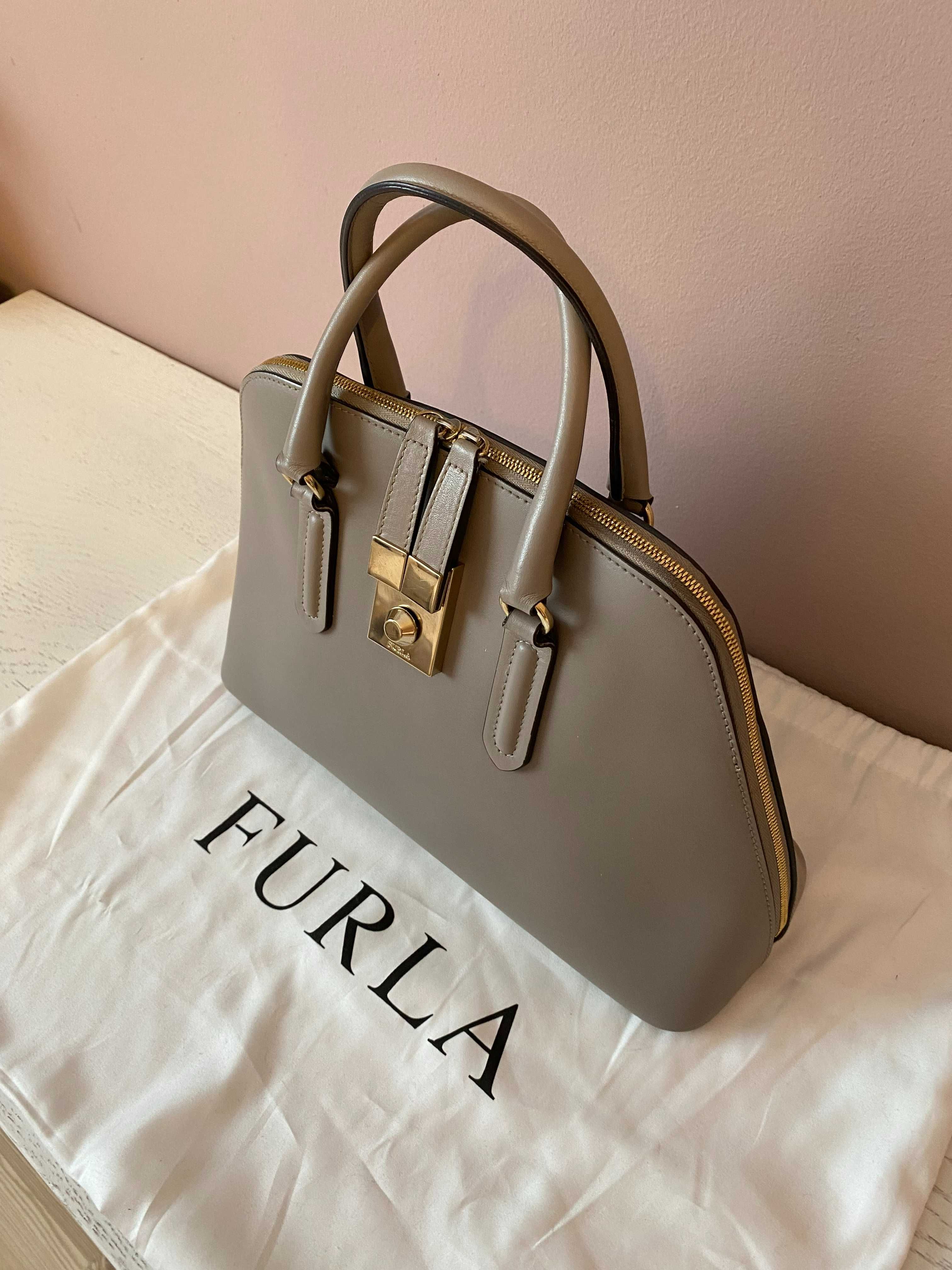 Geanta medie originala FURLA piele cu bareta detasabila Milano