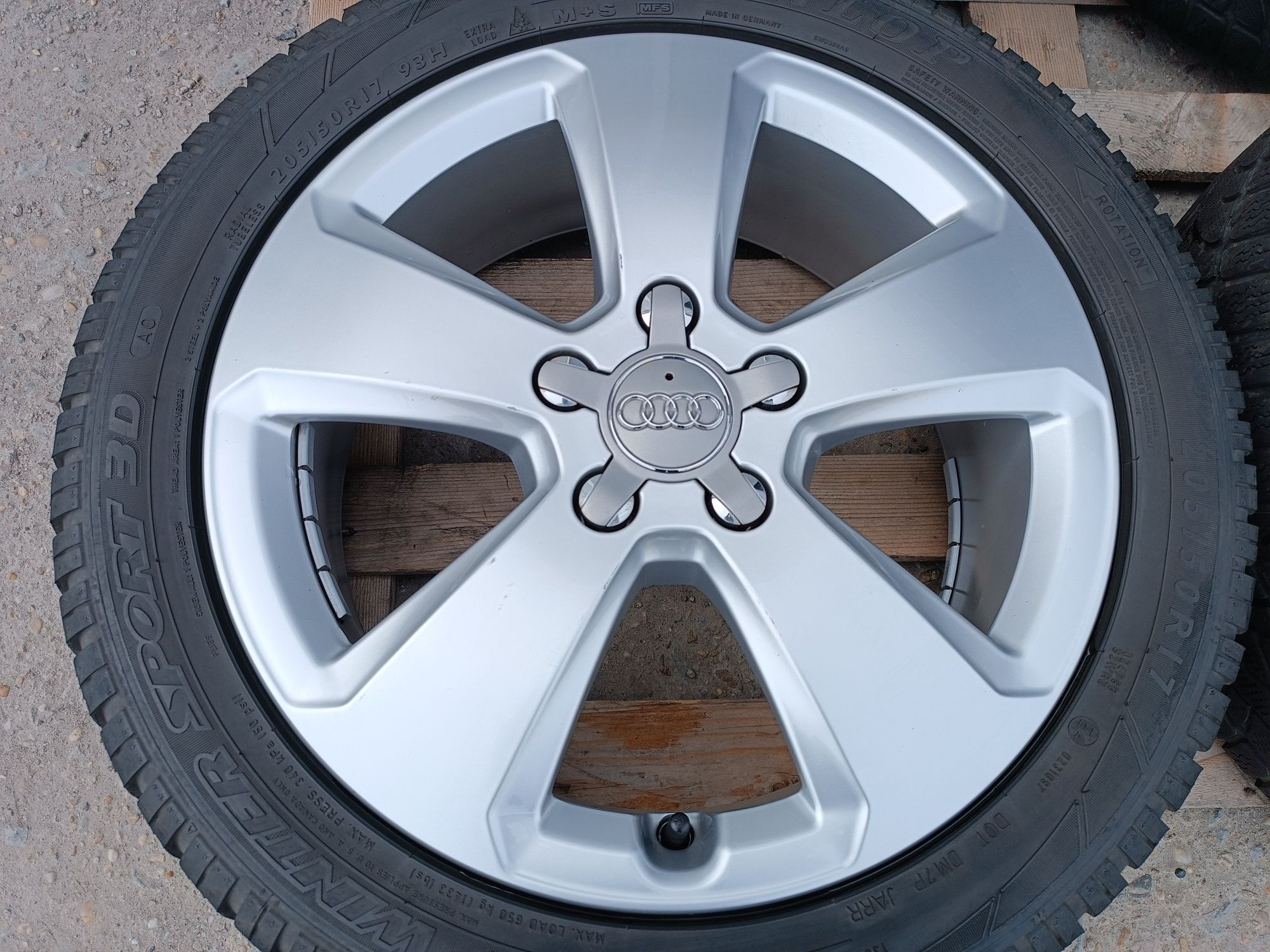 Лети джанти 17ки 5х112 Audi + зимни гуми 205/50/17 Dunlop