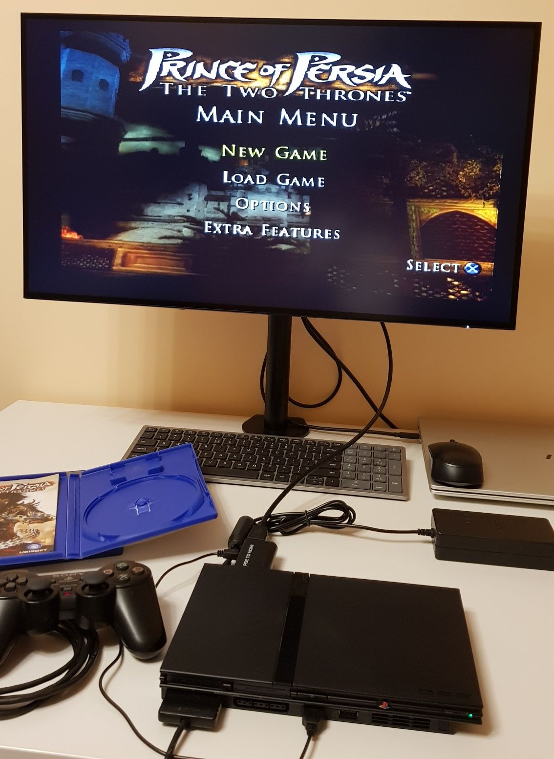 PlayStation 2 Slim SCPH-77003 с 3 оригинални игри + HDMI конвертор