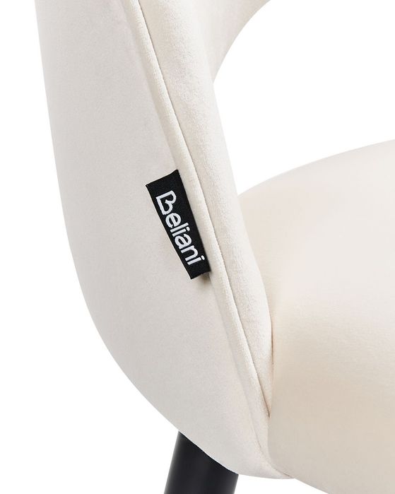 Set 2 scaune dining din catifea bej, Beliani