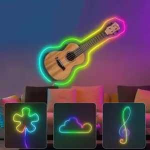 Kit Banda LED Neon din silicon, RGB, 12V, Wi-FI, Aplicatie dedicata