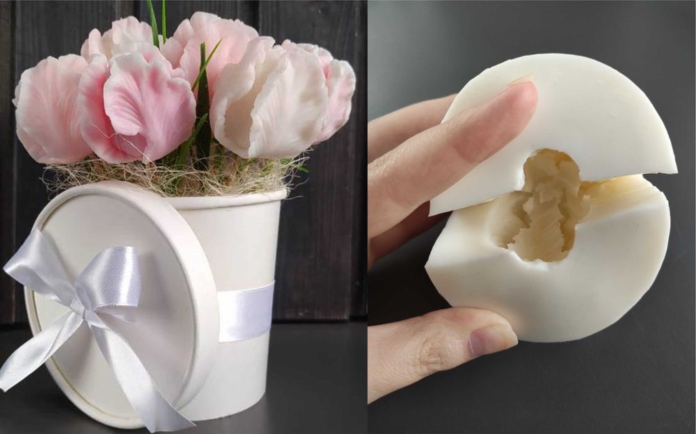 Силиконовые цветочные формы для изготовления мыла ручной работы.