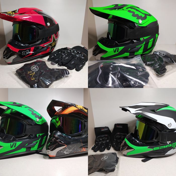 Супер АКЦИЯ!!! Шлем Фулфейс+Перчатки+Очки+Балаклава! По Низкой Цене!!!