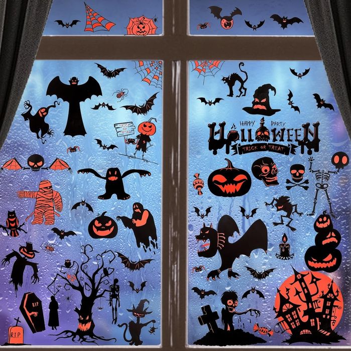 9 coli de autocolante pentru ferestre de Halloween
