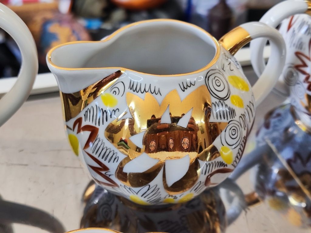 Руски порцелан ЛФЗ чайник,захарница