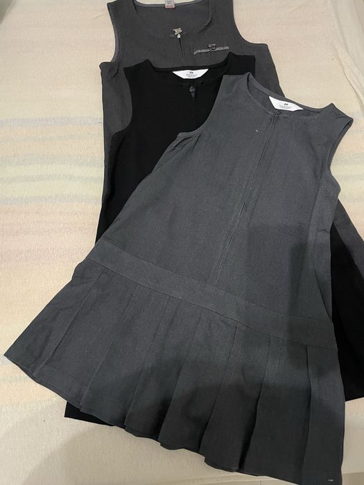 Lot 4 sarafane scoala gri negru marimea 134-140