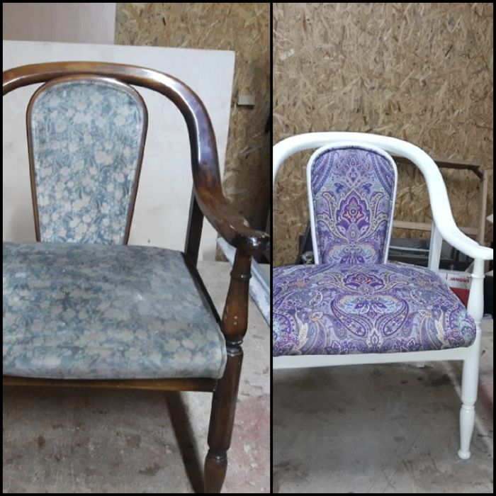 Реставрация покраска перетяжка укрепление стулья,мягкой мебели.Наталья