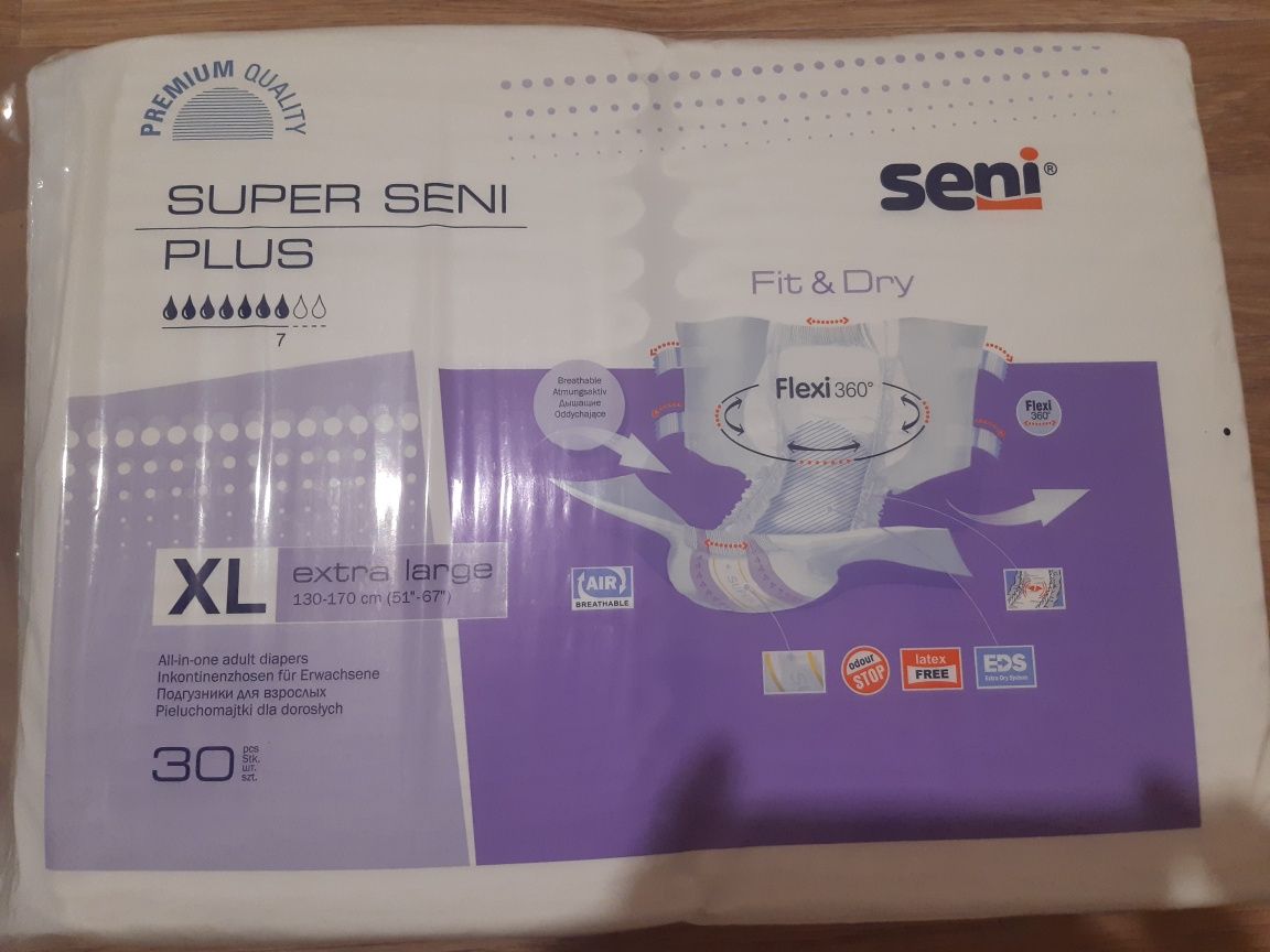 Подгузники для взрослых Super Seni Plus Extra Large 30 шт. Размер 4