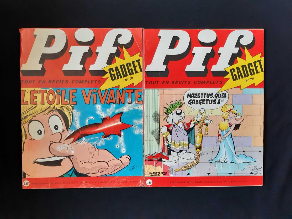 Лот Стари Френски Списания Pif Gadjet 12 Броя / 1969 - 1988 год./