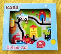 Дървена играчка с колички kabi urban rail