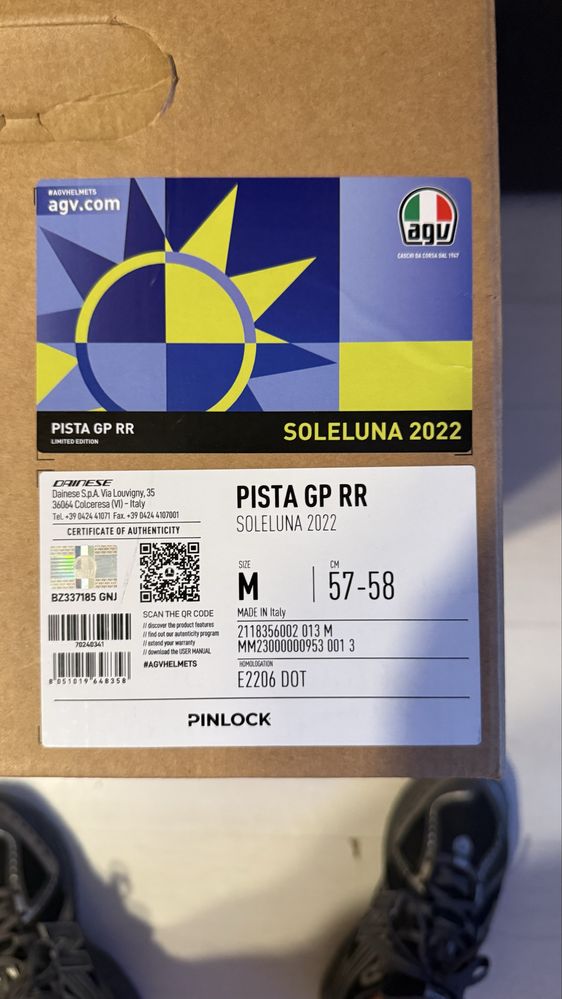 Agv pista gp rr limited edition soleluna 2022