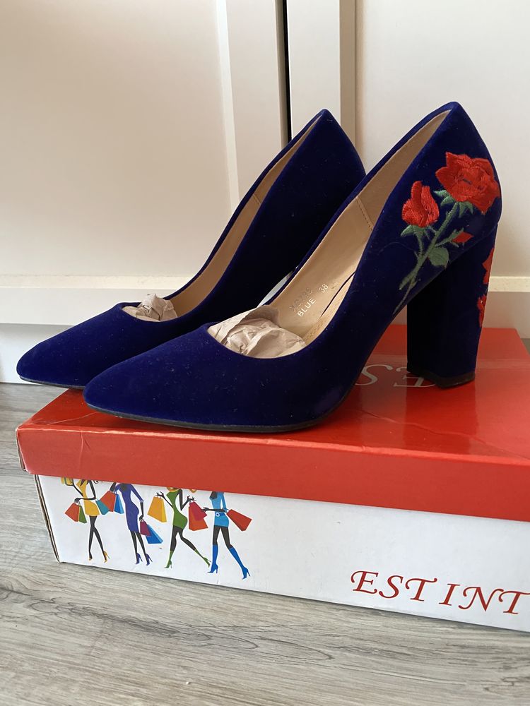 Pantofi catifea BLUE