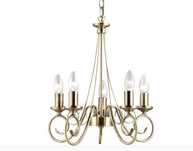 Lustra clasica rustica bronz 5 brate din Mobexpert + 5 becuri