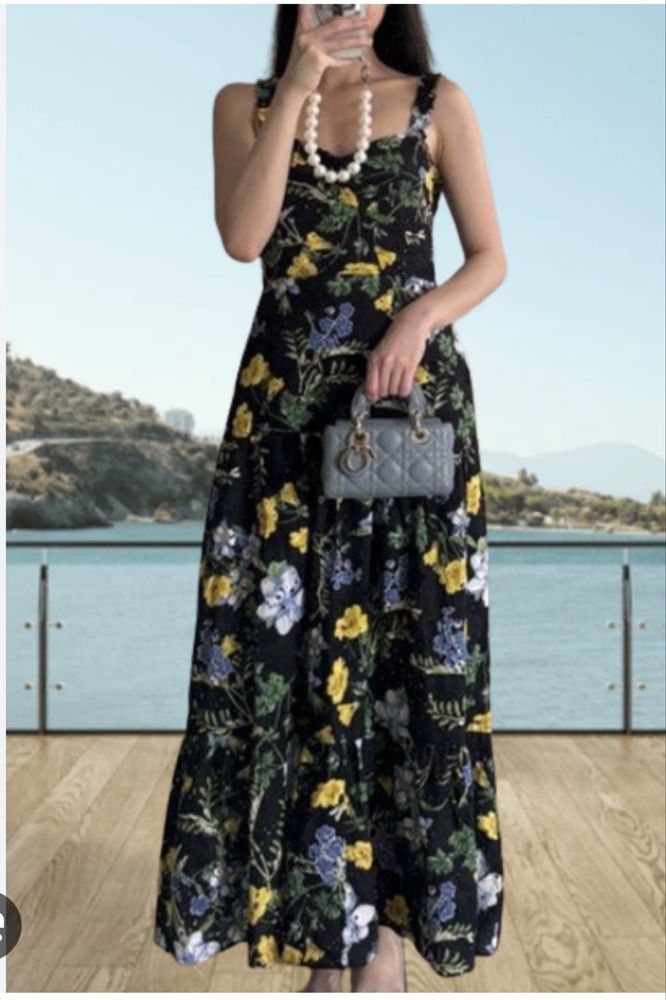 Rochie de vara, noua ,Zara , lunga, floral print, XS