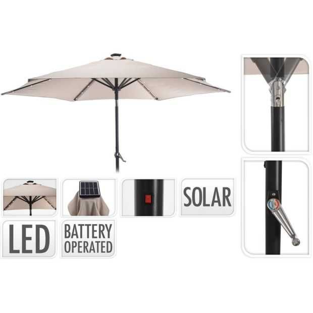 Градински чадър с LED осветление
