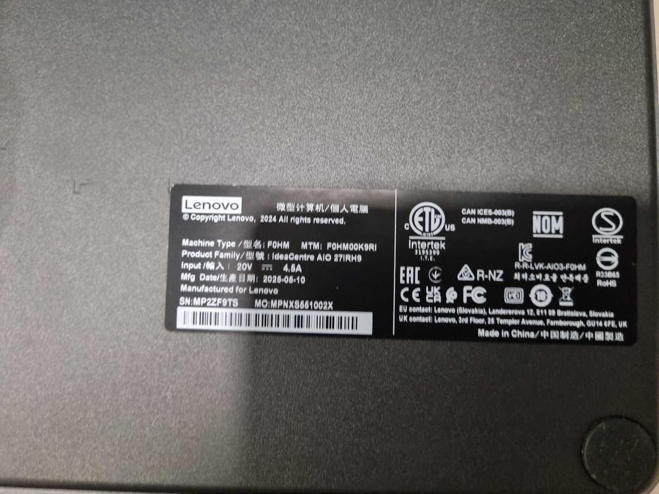 Lenovo AIO 27IRH9 Intel® Core™ i7 , 27", Full HD , 16GB DDR5, 1TB  Nou