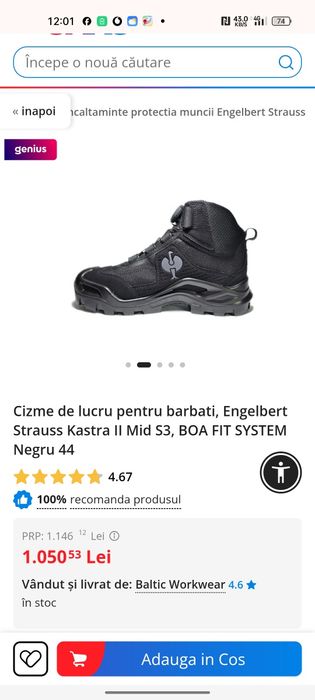 Vând bocanci muncă ENGELBERT Strauss