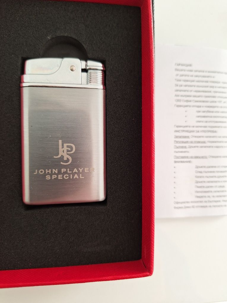 Газова ветроупорна запалка John Player Special,неръждаема стомана